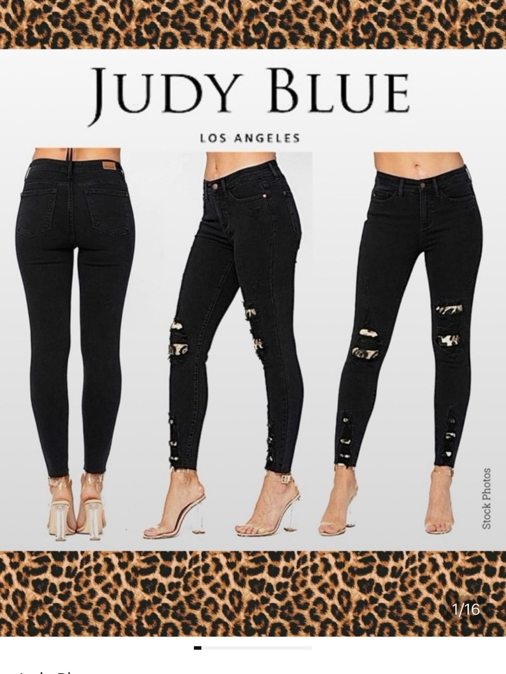 Judy Blue mid rise leopard print patch “Destroyed” skinny fit